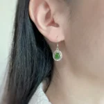 Jade Heirloom Earrings – Green Nephrite Jade in 925 Sterling Silver (JSY-0424-12057) - Image 4