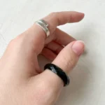 Jade Black Jadeite Ring – Diamond-Cut Omphacite Jadeite Jade (LGG-0830-1669863315) - Image 4