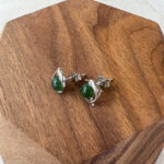 Jade Dolphin Stud Earrings – Green Nephrite Jade in 925 Sterling Silver (JSY-0424-12096) - Image 4