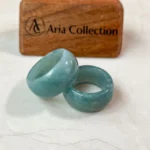 Jade Green-Blue Jadeite Thumb Ring – Natural Untreated Grade A Jadeite Jade (WEN-0424-1723084822)