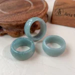 Jade Green-Blue Jadeite Thumb Ring – Natural Untreated Grade A Jadeite Jade (WEN-0424-1723084822) - Image 2