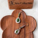 Jade Teardrop Earrings – Green Nephrite Jade in 925 Sterling Silver (JSY-0424-12149) - Image 3