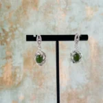 Jade Verdant Whirl Stud Earrings – Green Nephrite Jade in 925 Sterling Silver (JSY-0424-12131) - Image 4