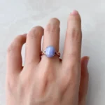 Jade Lavender Jadeite Ring – 18K Rose Gold with Natural Diamonds, Size 6.75 (SHWQ-0424-1728940381) - Image 2