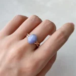 Jade Lavender Jadeite Ring – 18K Rose Gold with Natural Diamonds, Size 6.75 (SHWQ-0424-1728940381) - Image 3