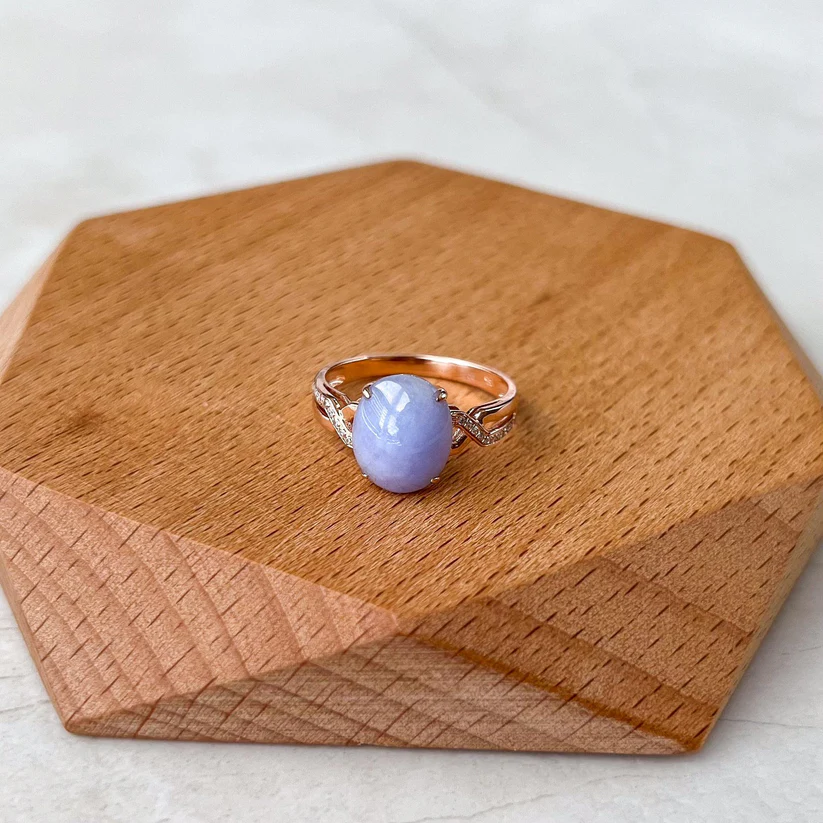 il_fullxfull.6397219539_bbko Jade Lavender Jadeite Ring – 18K Rose Gold with Natural Diamonds, Size 6.75 (SHWQ-0424-1728940381) - Image 1
