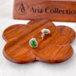 Jade Silver Sunlit Stud Earrings – Green Nephrite Jade in 925 Sterling Silver (JSY-0424-12116) - Image 3