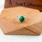 Jade Green Serenity Jadeite Ring – 18K White Gold with Natural Diamonds, Size 5.50 (SHWQ-0424-1732951401)