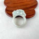 Jade Pi Xiu Fortune Guardian Ring – Light Green Jadeite Thumb Ring, US Size 11.5 (YX-1222-1735496986)