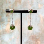 Jade Hearts of Harmony Stud Earrings – Green Nephrite Jade in 925 Sterling Silver (JSY-0424-12026) - Image 3