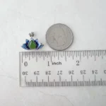 Jade Azure Lotus Stud Earrings – Green Nephrite Jade in 925 Sterling Silver with Enamel Detail (JSY-0424-12291) - Image 3