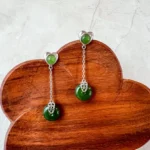Jade Hearts of Harmony Stud Earrings – Green Nephrite Jade in 925 Sterling Silver (JSY-0424-12026) - Image 2