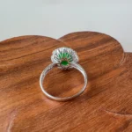 Jade Imperial Flower Halo Ring – Green Jadeite in 18K White Gold with Diamonds, Size 5.75 (SHWQ-0424-1760841850) - Image 7