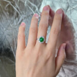 Jade Imperial Flower Halo Ring – Green Jadeite in 18K White Gold with Diamonds, Size 5.75 (SHWQ-0424-1760841850) - Image 4