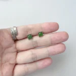 Jade Small Square Stud Earrings – Green Nephrite Jade in 925 Sterling Silver (JSY-0424-12168) - Image 3