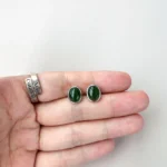 Jade Simply Jade Stud Earrings – Style 2, Green Nephrite Jade in 925 Sterling Silver (JSY-0424-12193) - Image 3