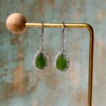 Jade Teardrop Earrings – Green Nephrite Jade in 925 Sterling Silver (JSY-0424-12079) - Image 3
